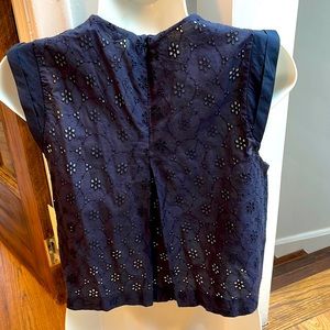 NWT ZARA Sleeveless Navy Blue Lace Back Blouse - size xs